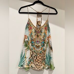 Camilla Animal Print Beaded Top